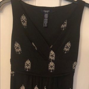 Chaps Black and White Maxi Dress Petite Small